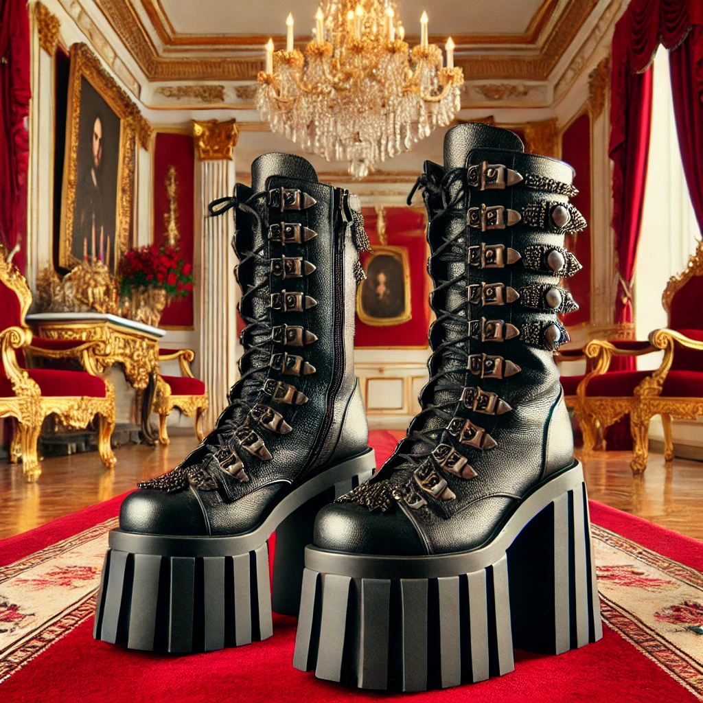 image humoristique qui mélange l’esthétique gothique des New Rock avec un cadre bourgeois et luxueux