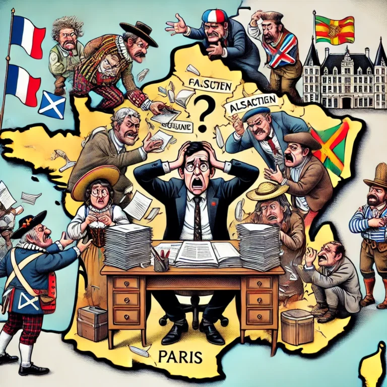 Dessin humoristique sur la centralisation en France