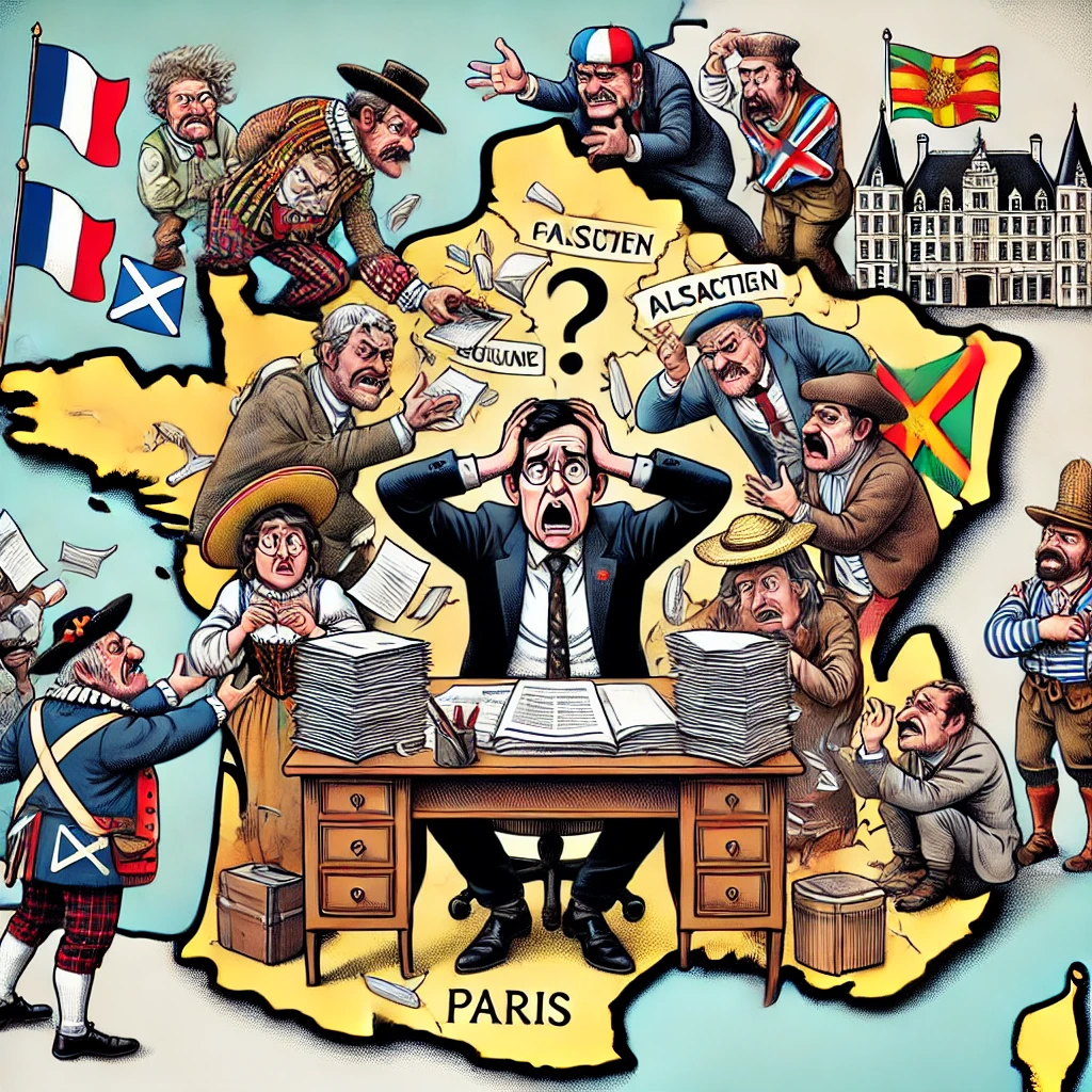Dessin humoristique sur la centralisation en France